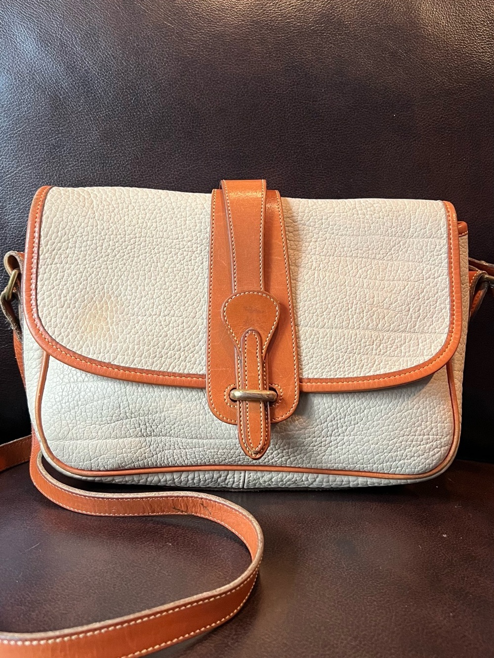 Vintage Dooney & Bourke All Weather Leather Equestrian Crossbody Shoulder Bag